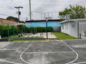 Regulation basketball court at James Club Recovery